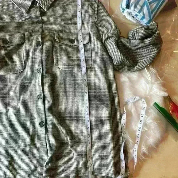 Max Studio 2X Shirt Jacket Plaid buttons pockets - Picture 9 of 12